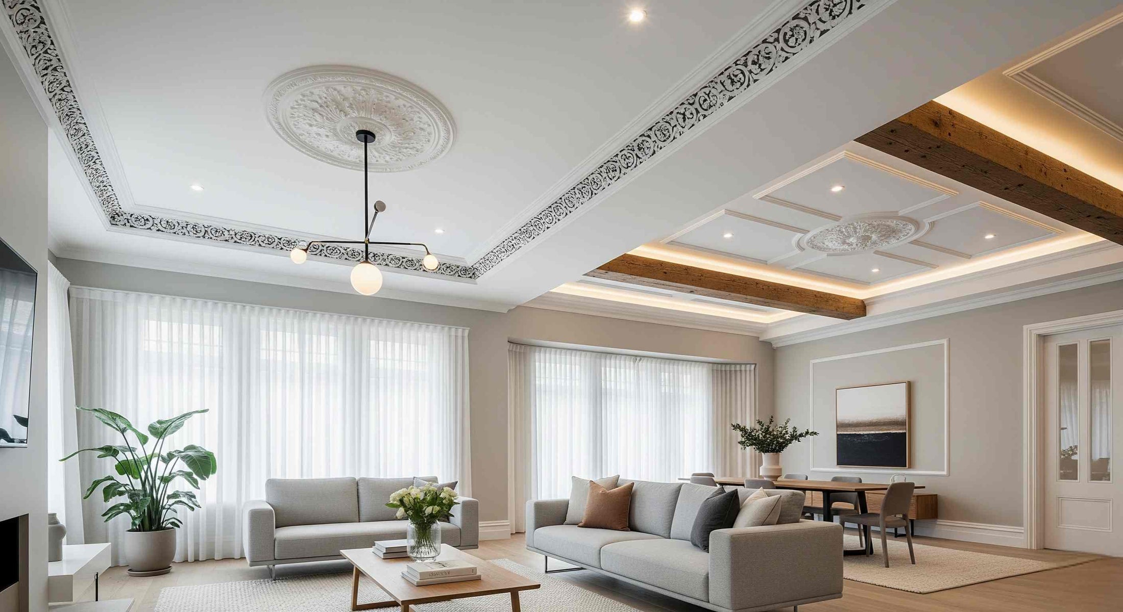 View of Popular Styles of Ceiling Mouldings for Modern Homes